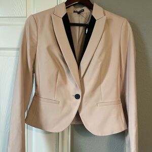 Express Cream Blazer with Black Trim Tailored Fit